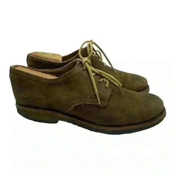 Frye brown casual oxfords with crepe sole shoes  size 12 - Picture 1 of 9